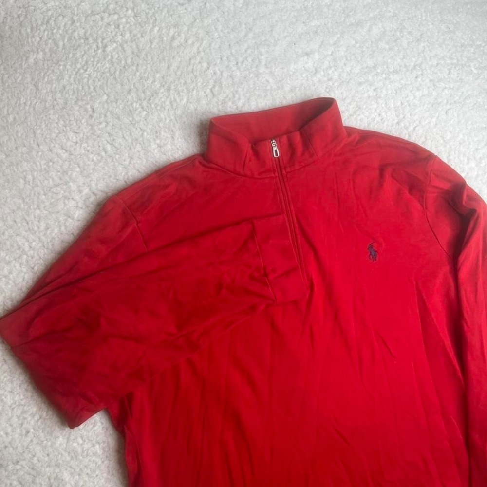 Vintage Polo Ralph Lauren men's puma cotton red quarter zip pullover Peru xl